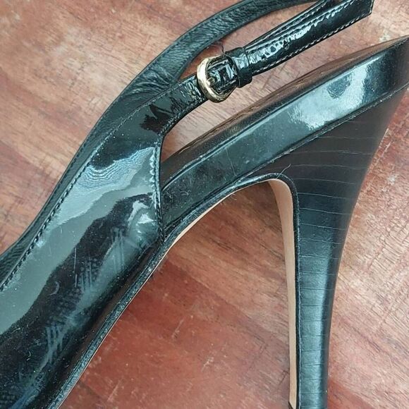 Cole Haan Nike Air Patent Leather Peep Toe Slingbacks | Size 9.5 - Picture 8 of 8